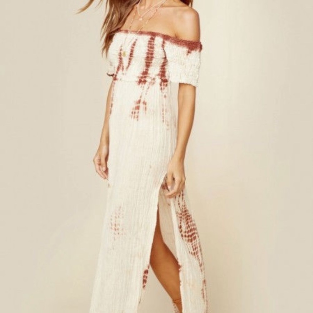 Jen's Pirate Booty Cream and Brown Maxi Dress